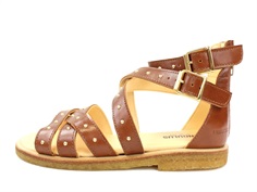 Angulus sandal cognac med nitter og lynlås